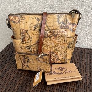 💛💛New Patricia Nash European Map Collection AVELEY C/B / NAZARI Wallet BUNDLE